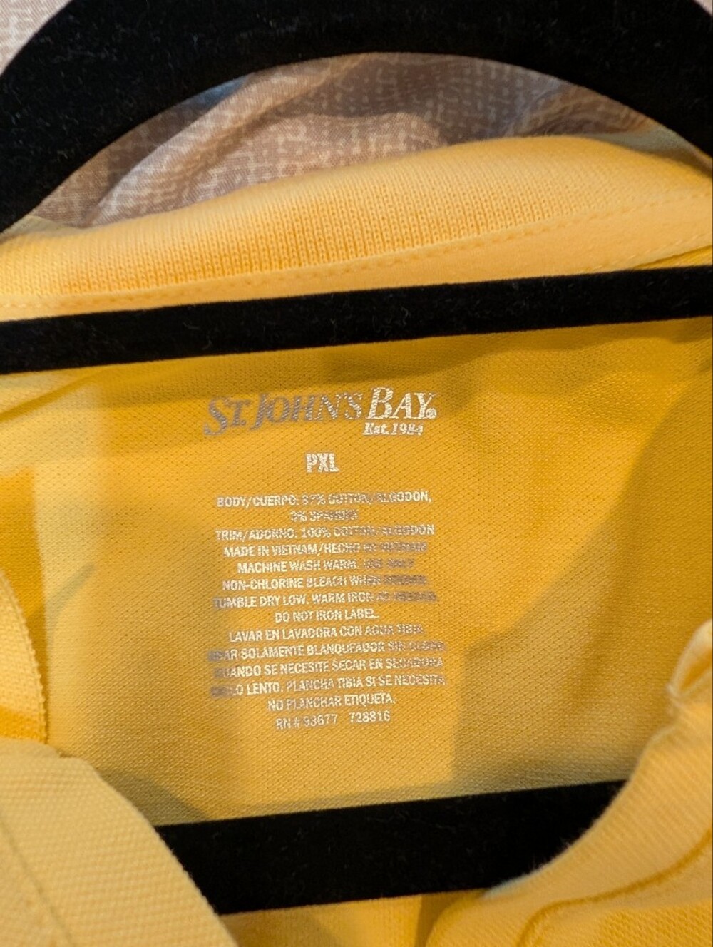 St. John's Bay Women's Short-Sleeve Polo Top - Yellow, Petite XL - Picture 4 of 4